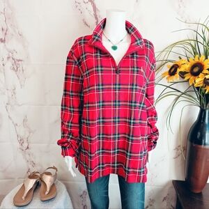 Vintage Polo Ralph Lauren Estate Rib Plaid Quarter Zip Pullover XL